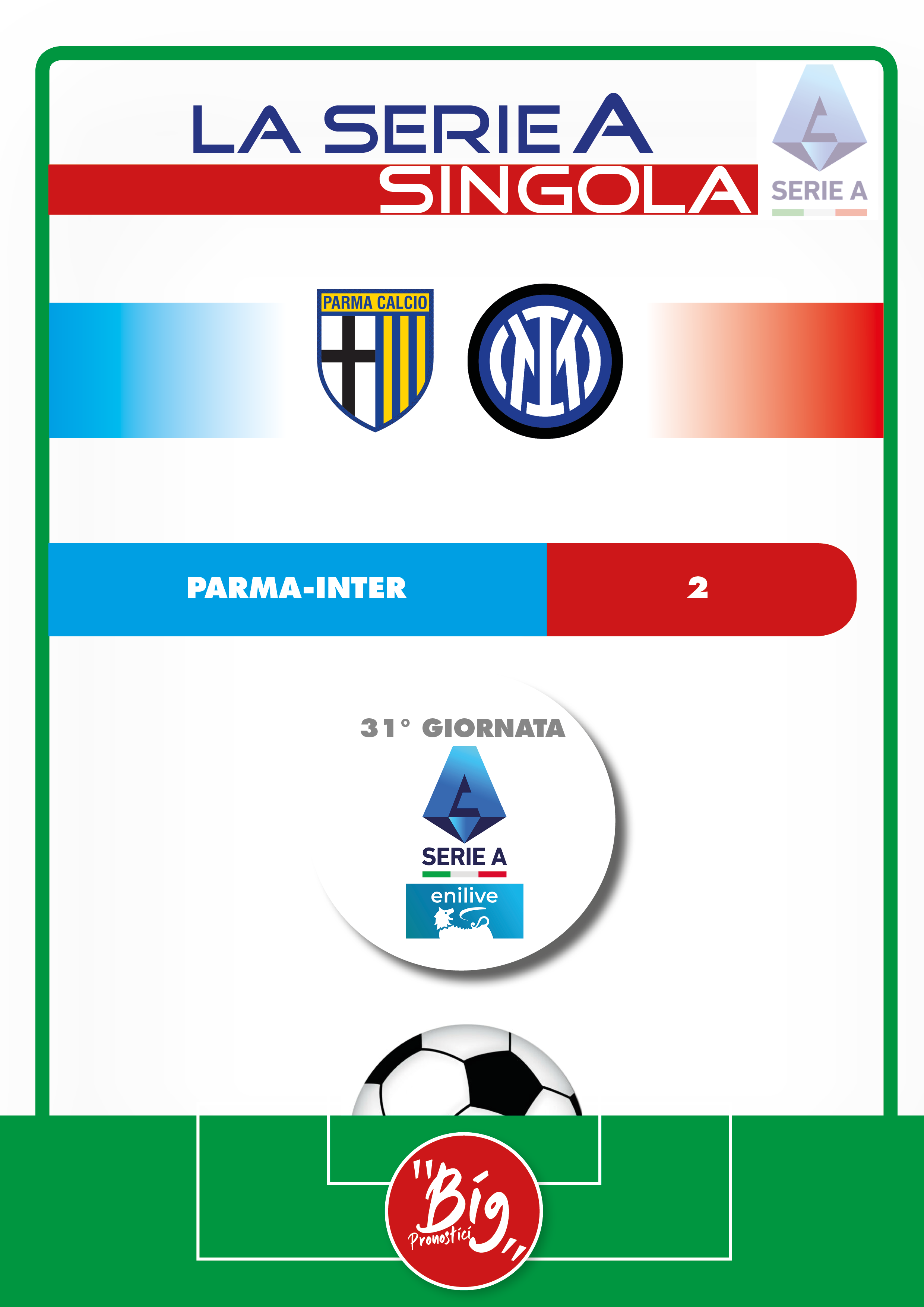 Singola serie A 31 giornata Pronostico raddoppio Serie A 27 giornata